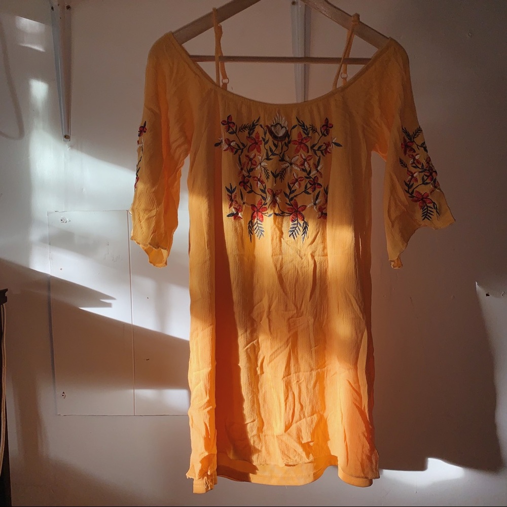 Yellow Dress with embroidery
